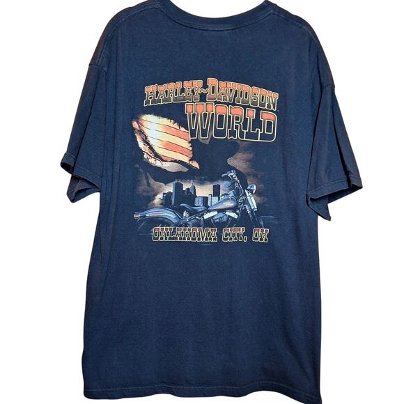 Harley Davidson vintage double sided graphic tee Mens XL Y2K OKLAHOMA OK 2009 - Picture 1 of 5
